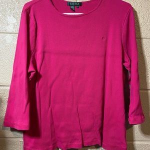 Ralph Lauren pink 3/4 sleeve top size 2x